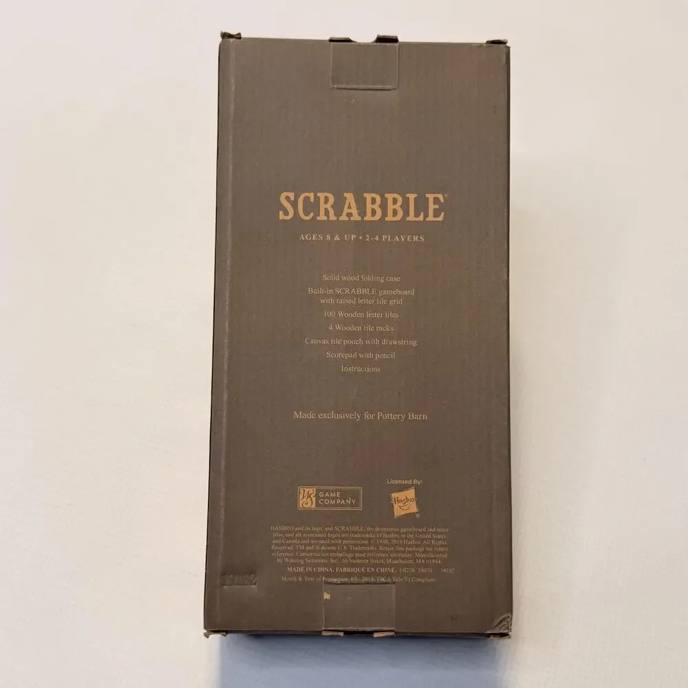 Hasbro Scrabble Pottery Barn Deluxe Travel Board Word Game 8+ 2-4 Players 2019